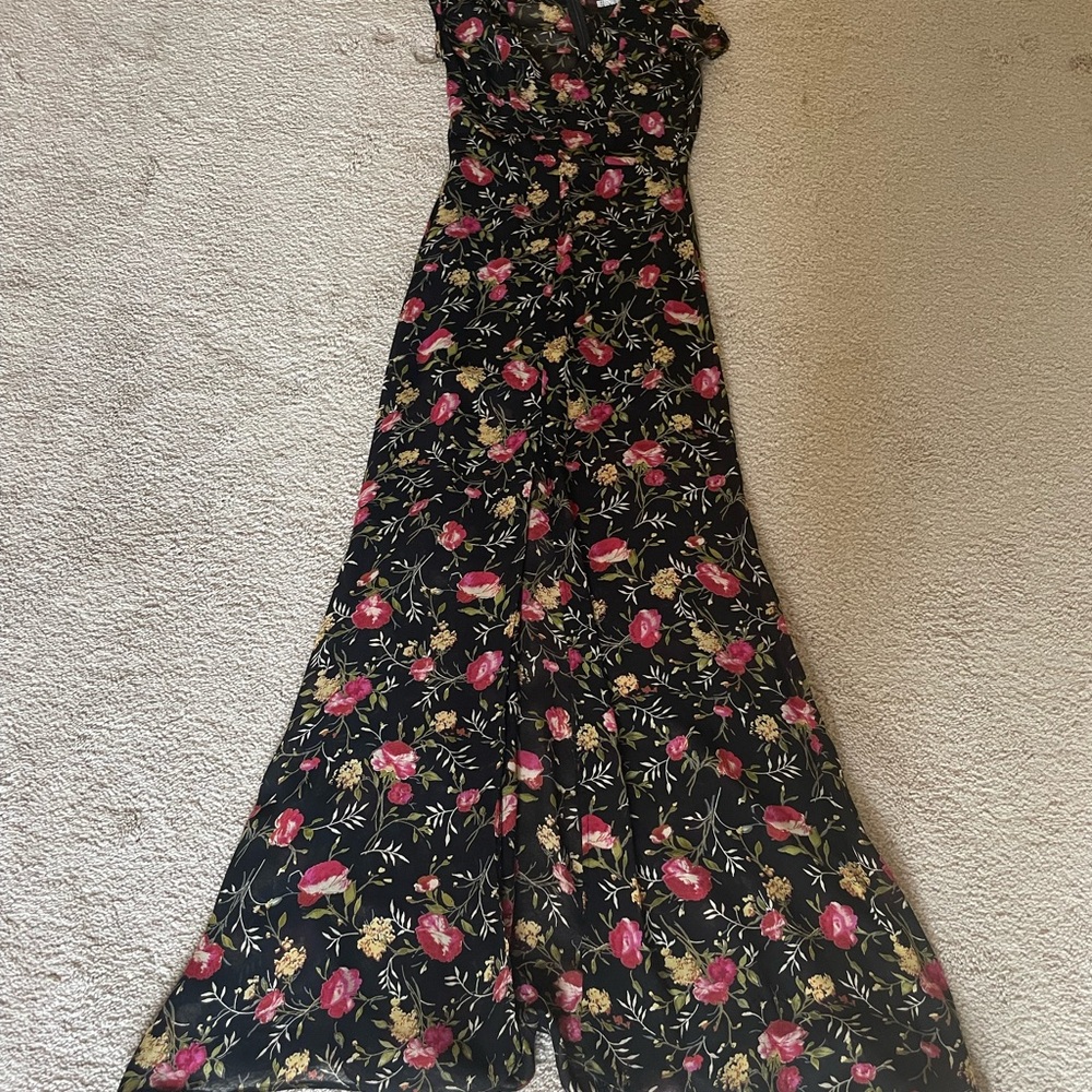 Reformation Black Floral Maxi Dress